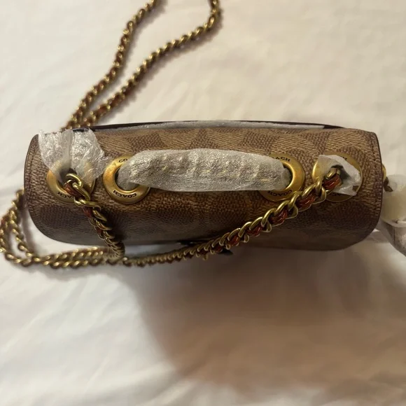 NWT COACH Madison Signature Coated Canvas Mini Shoulder Bag Crossbody Bag Brown - Picture 10 of 16